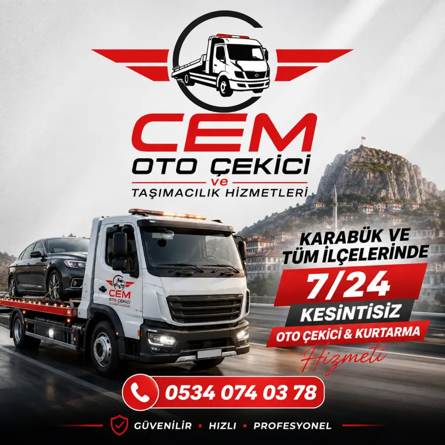 Karabük ve Tüm İlçelerinde 7/24 Kesintisiz Oto Çekici & Kurtarma Hizmeti