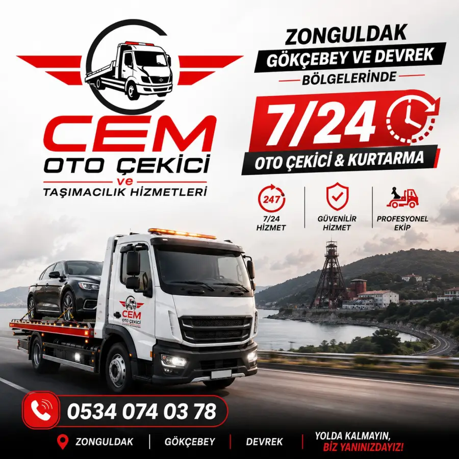 Zonguldak Gökçebey ve Devrek Bölgelerinde 7/24 Oto Çekici & Kurtarma